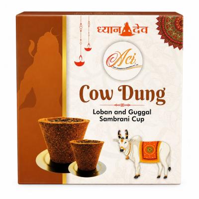 Cow Dung Loban and Guggal Sambrani Cup – 12 Pieces