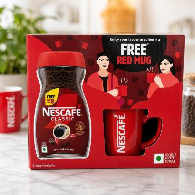 Nescafé Classic Instant Coffee Combo 180gm |Free Red Mug