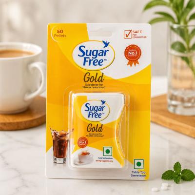Sugar Free Gold Sweetener Pellets | Zero Calorie Sugar Substitute | 50 Tablets