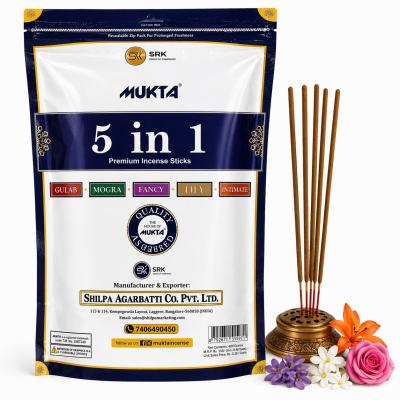 Mukta 5 in 1 Premium Agarbatti (Incense Sticks) 🌸